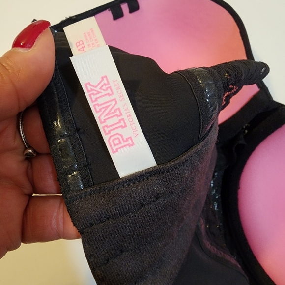 PINK by Victoria's Secret Black Studded Strappless Bra 34B - Picture 6 of 8